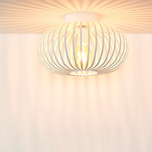 Lucide MANUELA - Lámpara de techo - Ø 39,5 cm - 1xE27 - Blanco - ambiente 1